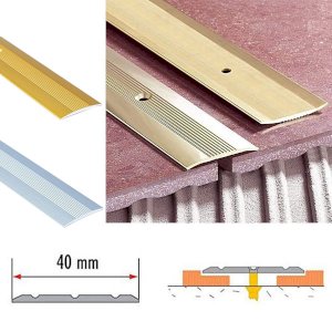 Aluminium Grooved Floor Trim 38mm For Joined Carpets 