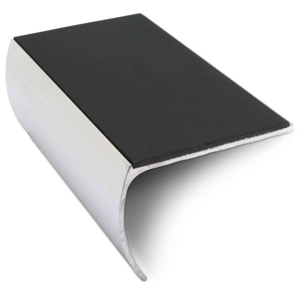 Aluminium Non Slip Commercial Stair Nosing Bullnose Edge Trim With Pvc Insert 57 x 40mm