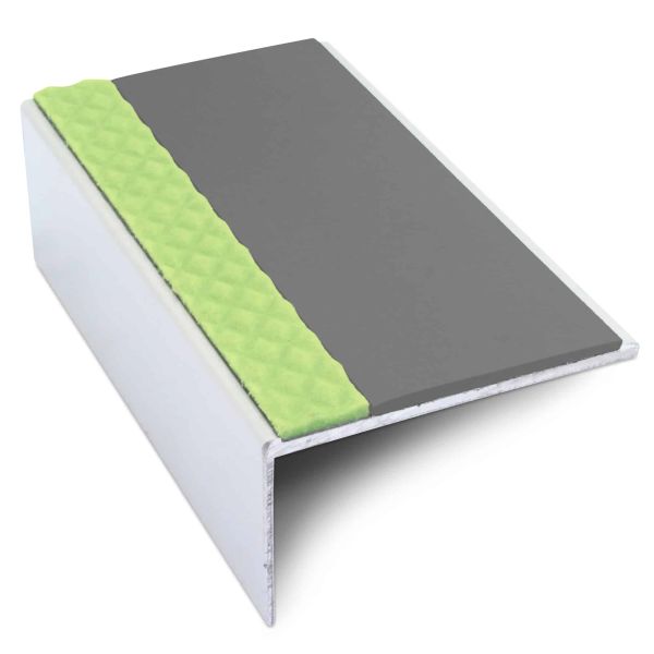 Aluminium Stair Nosing 56mm x 32mm Edge Trim With Anti Slip PVC Insert