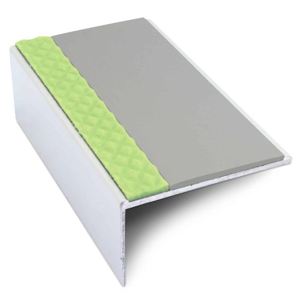 Aluminium Stair Nosing 56mm x 32mm Edge Trim With Anti Slip PVC Insert