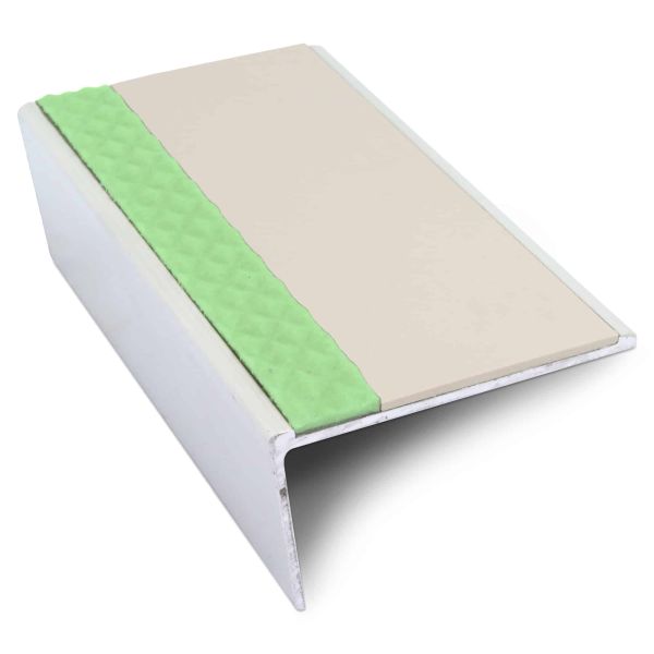 Aluminium Stair Nosing 57mm x 32mm Edge Trim With Anti Slip PVC Insert