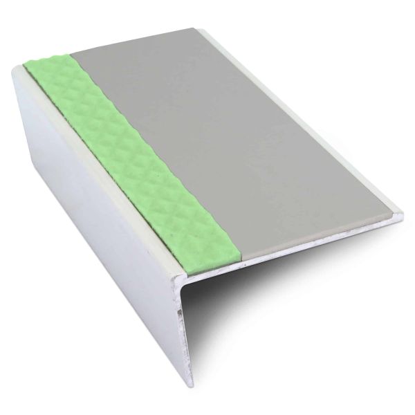 Aluminium Stair Nosing 57mm x 32mm Edge Trim With Anti Slip PVC Insert