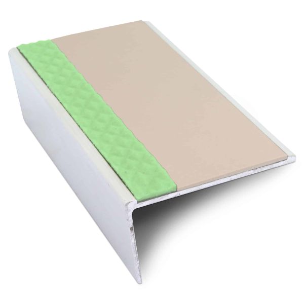 Aluminium Stair Nosing 57mm x 32mm Edge Trim With Anti Slip PVC Insert