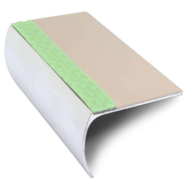 Aluminium Stair Nosing 57mm x 40mm Edge Trim With Anti Slip PVC Insert