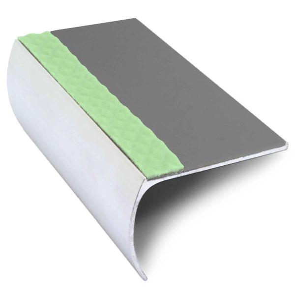 Aluminium Stair Nosing 57mm x 40mm Edge Trim With Anti Slip PVC Insert