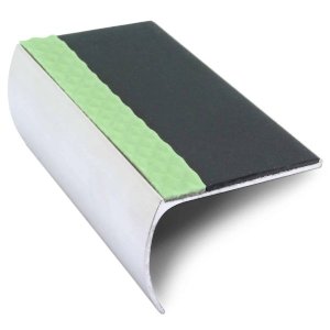 Aluminium Stair Nosing 57mm x 40mm Edge Trim With Anti Slip PVC Insert