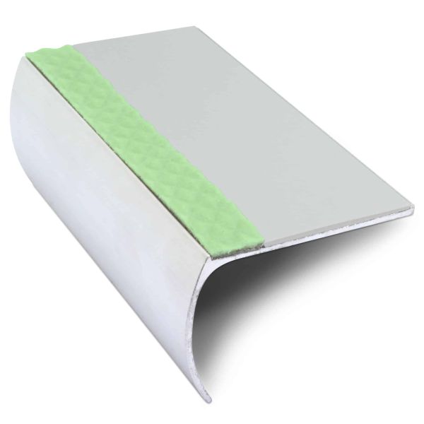 Aluminium Stair Nosing 57mm x 40mm Edge Trim With Anti Slip PVC Insert