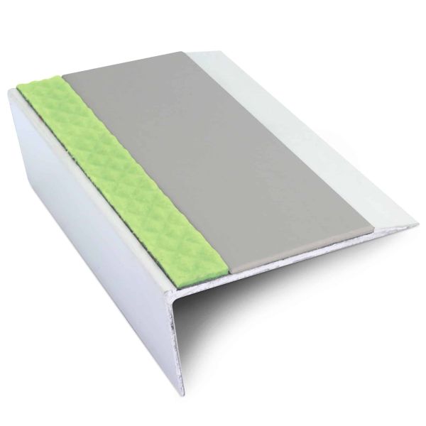  Aluminium Stair Nosing Edge Trim 66mm x 32mm With Anti Slip Pvc Insert