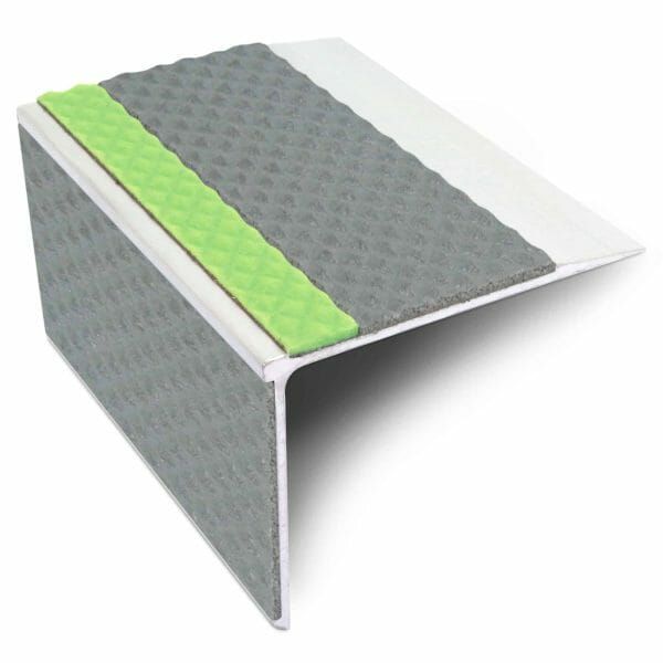 Aluminium Non Slip Stair Nosing Edge Trim With Pvc Insert 66 x 32mm