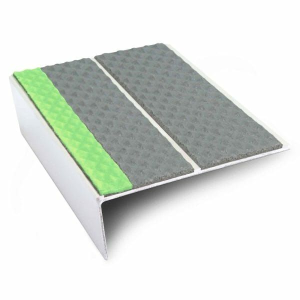 Aluminium Non Slip Stair Nosing Edge Trim With Pvc Insert 85 x 32mm