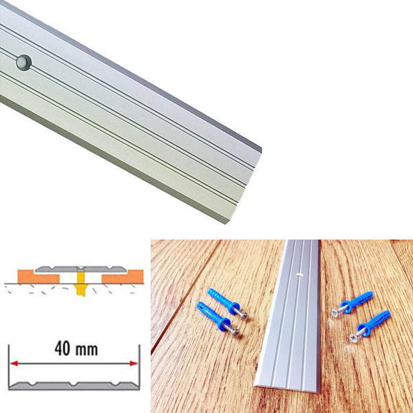 Aluminium Rail Drilled Fluted Floor Threshold For Wooden Floor