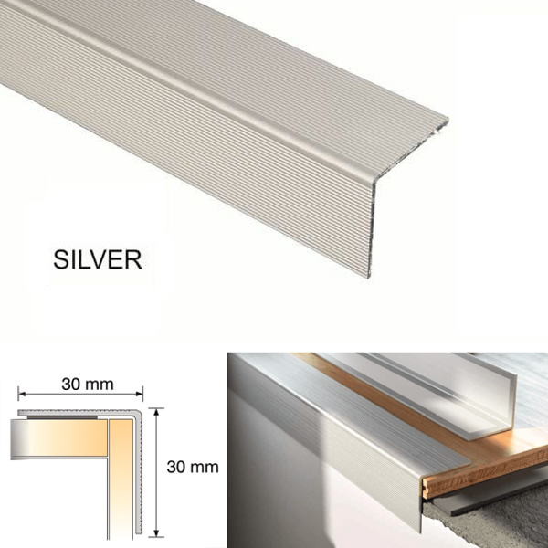 Aluminium Self Adhesive Stairs Nosing For Tile And Carpet Treads