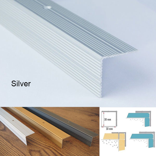 Aluminium Self Adhesive Stairs Nosing For Tile And Carpet Treads