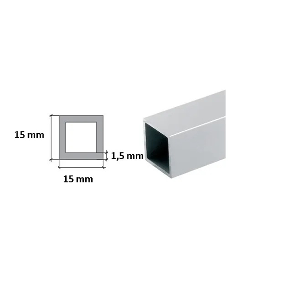 1m Long Aluminium Square Box Extruded Tube Section