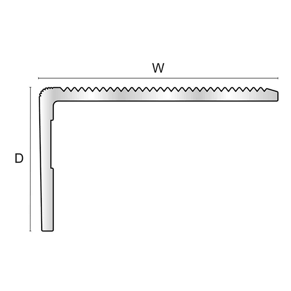 Aluminium Stair Nosing 50mm x 30mm x 2770mm Retro fit Strong Non Slip