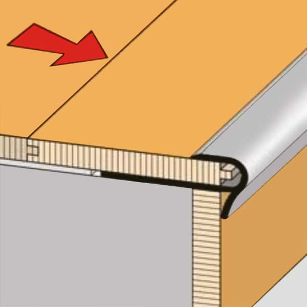 Aluminium Stair Nosing Edge Trim Anodised for 14 to 16mm Floors