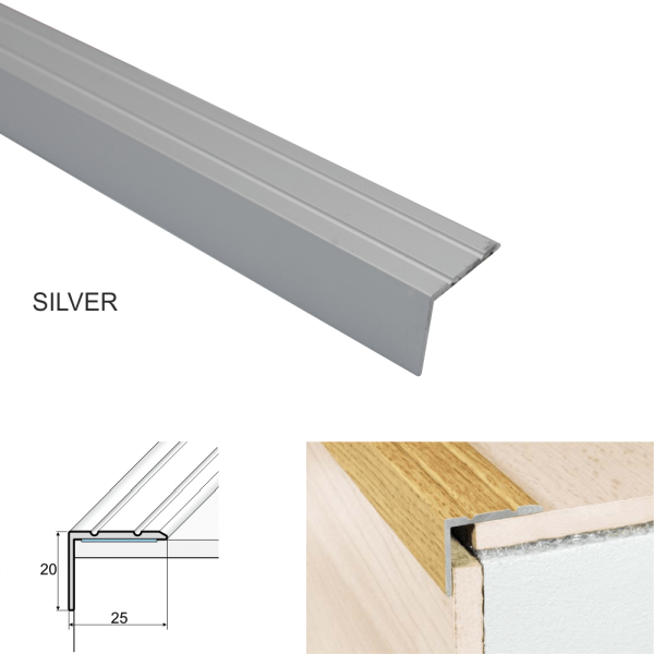 Aluminium Stair Nosing For Stairs Edge Protection Self Adhesive