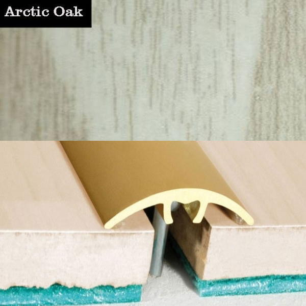 Aluminium Wood Effect Door Threshold for Connecting Wooden, Laminate, Carpet, Vinly Floors