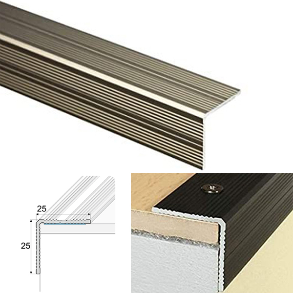 ANODISED Aluminium Anti Non Slip Stair Nosing EdgeTrim Self Adhesive