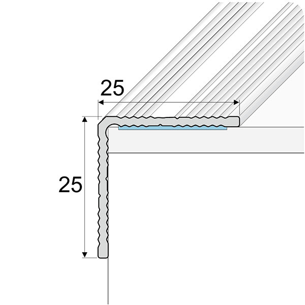 ANODISED Aluminium Anti Non Slip Stair Nosing EdgeTrim Self Adhesive