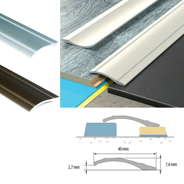 Anodised Aluminium Door Floor Bar Trim Threshold Ramp Self Adhesive