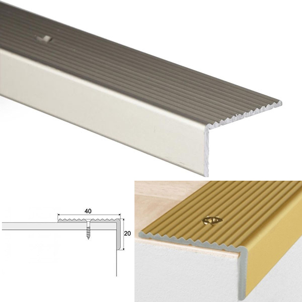 ANODISED Aluminium Non Slip Stair Edge Nosing Trim