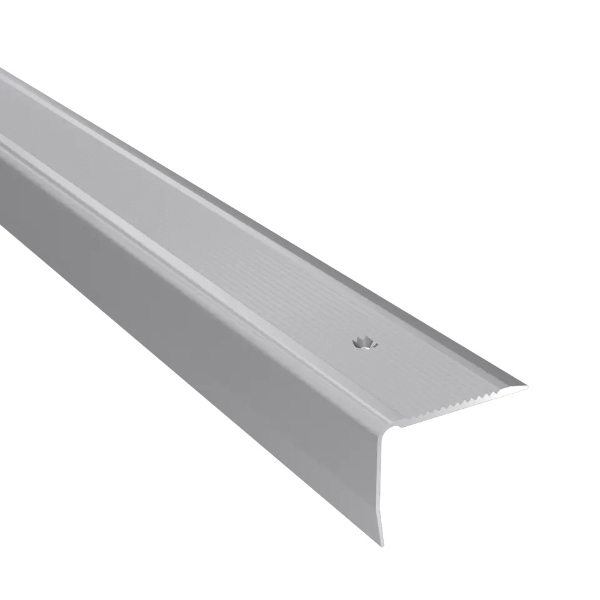 1.20m Anti-Slip Anodised Aluminium Stair Step Nosing Edge Trim For Carpet, Vinyl or Tiled Stairs