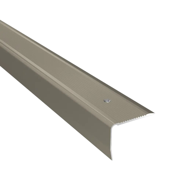 1.20m Anti-Slip Anodised Aluminium Stair Step Nosing Edge Trim For Carpet, Vinyl or Tiled Stairs