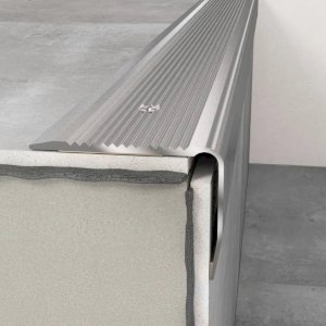 1.20m Anti-Slip Anodised Aluminium Stair Step Nosing Edge Trim For Carpet, Vinyl or Tiled Stairs