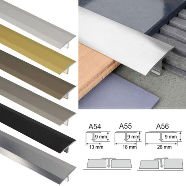 Anodised Aluminium Threshold Trim T Bar Transition Trim For Tiles