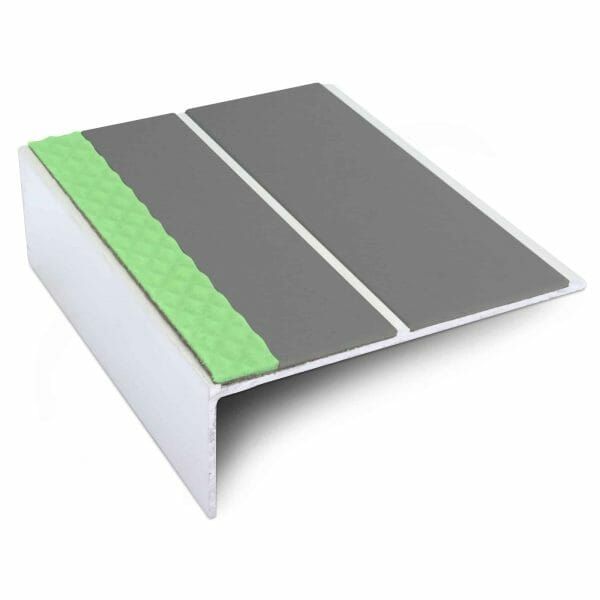 Anti Slip Aluminium Commercial Stair Nosing Edge Trim With Pvc Insert 85 x 30mm