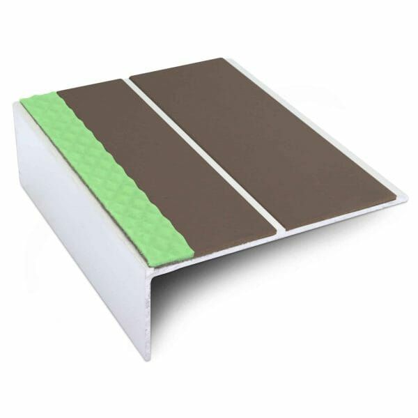 Anti Slip Aluminium Commercial Stair Nosing Edge Trim With Pvc Insert 85 x 30mm