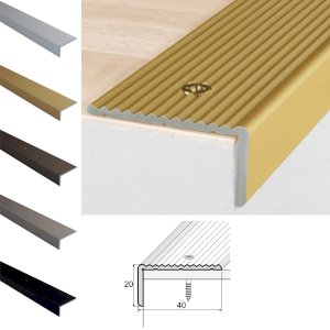 Anti-Slip Aluminum Stairs Nosing For Wooden Treads