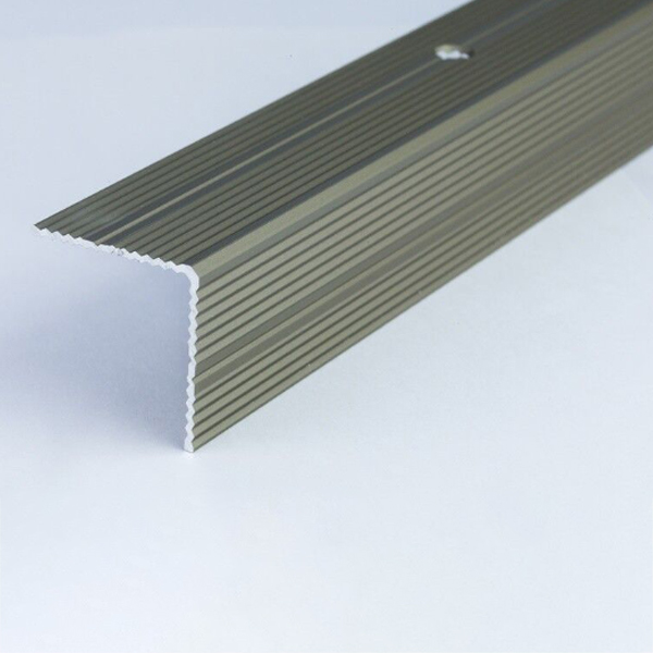 Anti Slip Anodised Aluminium Ribbed Treads Stair Nosing Edge Trim