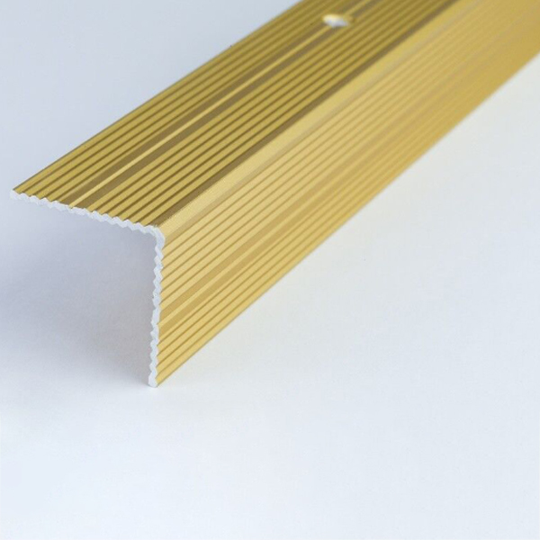 Anti Slip Anodised Aluminium Ribbed Treads Stair Nosing Edge Trim