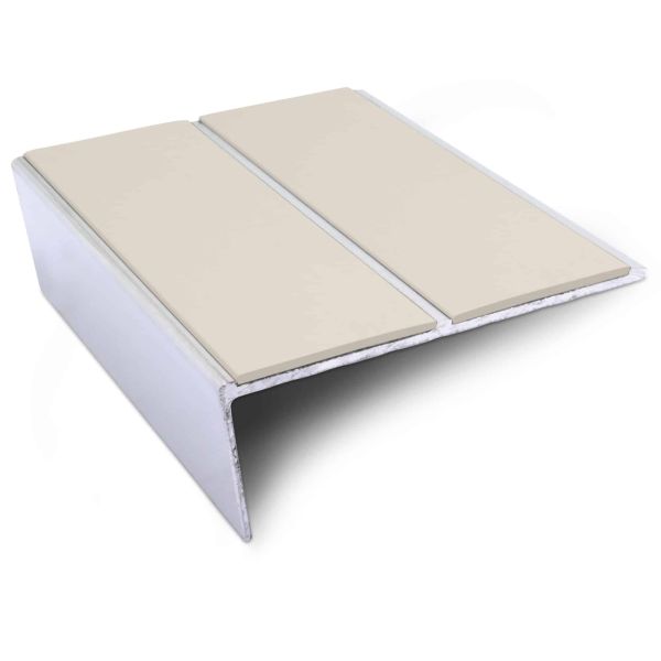 Commercial Stair Nosing 85mm x 32mm Edge Trim Anti Slip PVC Insert Aluminium