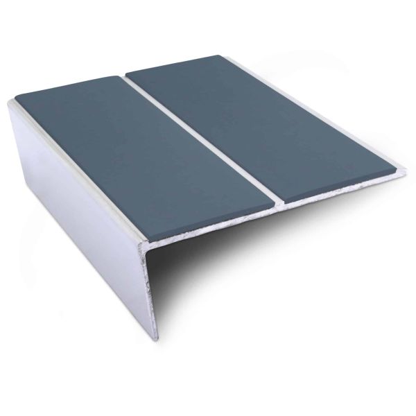 Commercial Stair Nosing 85mm x 32mm Edge Trim Anti Slip PVC Insert Aluminium