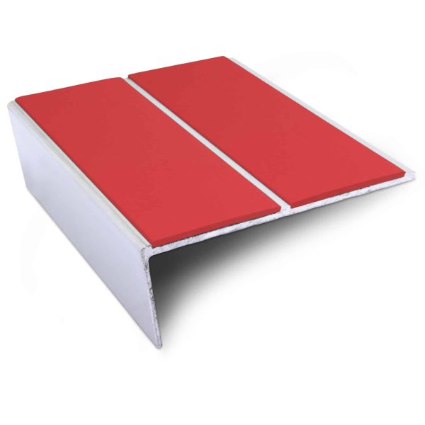 Commercial Stair Nosing 85mm x 32mm Edge Trim Anti Slip PVC Insert Aluminium