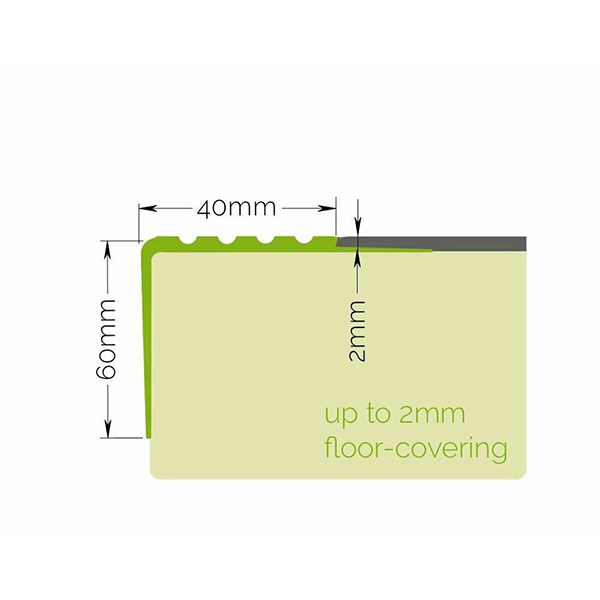 Anti-Slip Bullnose Stair Nosing Rubber Angle Step Edge PVC