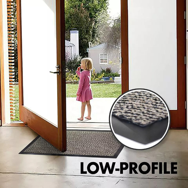 Heavy Duty Non Slip Beige/Black Rubber Barrier Mats For Indoor & Outdoor