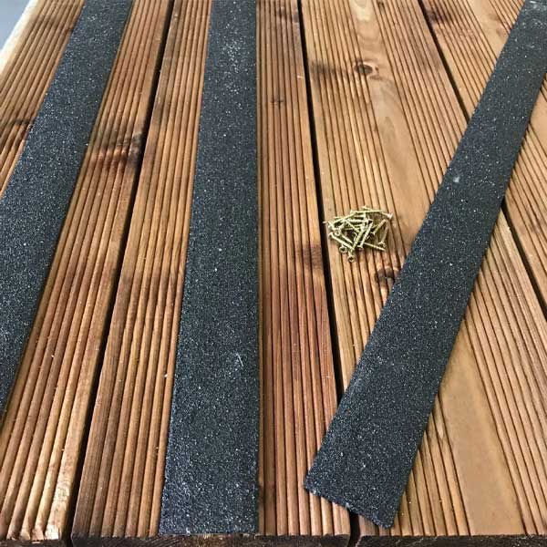 Black Anti-Slip GRP Decking Strips