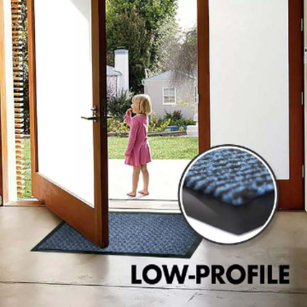 Blue/Black Heavy Duty  Non Slip Barrier Mats Hard Wearing Indoor And Outdoor