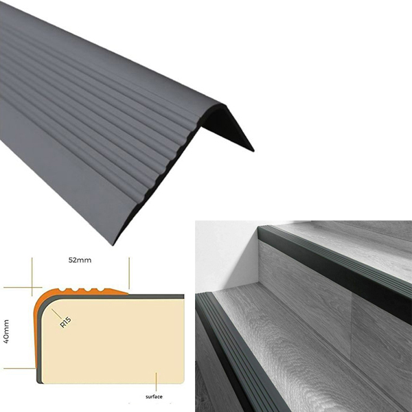 Bullnose Non Slip Stair Nosing PVC Rubber Angle Step Edge