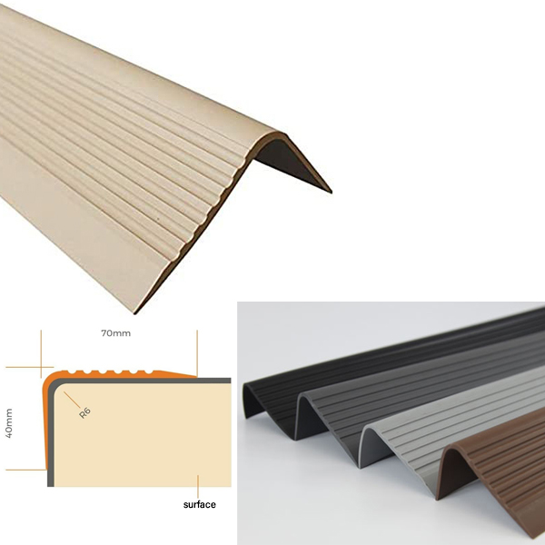 Bullnose Stair Nosing Non Slip PVC Rubber Angle Step Edge