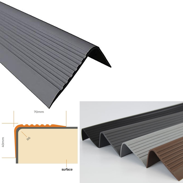 Bullnose Stair Nosing Non Slip PVC Rubber Angle Step Edge