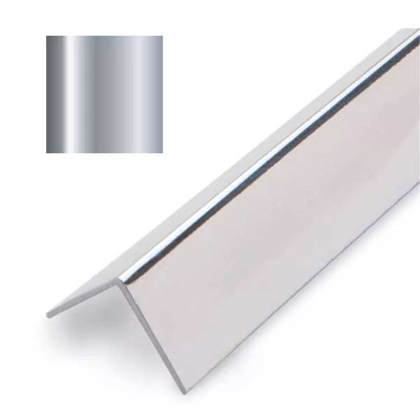 2.45m Chrome Silver Effect PVC Internal Angle Wall Cladding Trim