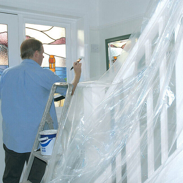 Polythene Dust Sheet Roll Decorating Dust Cover Clear Plastic Sheeting