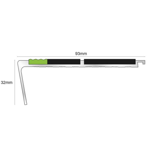 Commercial Stair Nosing 93mm x 32mm With PVC Insert step edge protection