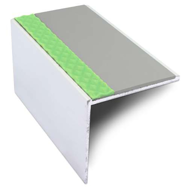 Commercial Stair Nosing 56mm x 55 mm Edge Trim With Pvc Insert  DDA Compliant Aluminium