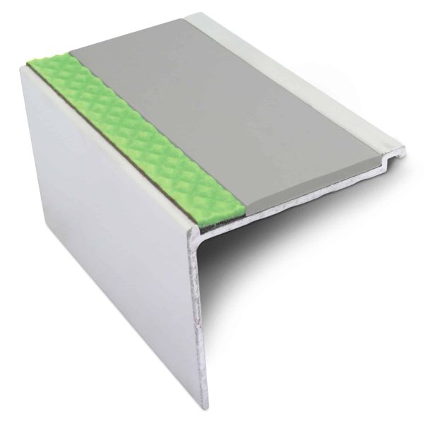 Commercial Stair Nosing 60mm x 55mm Non Slip With PVC Insert Step Edge Protection DDA Compliant 